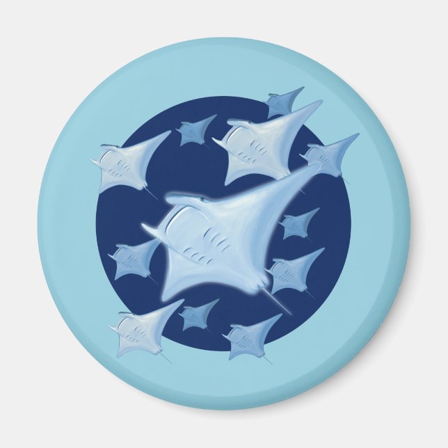 Graphic Design Manta Ray Lover Magnet (Front)