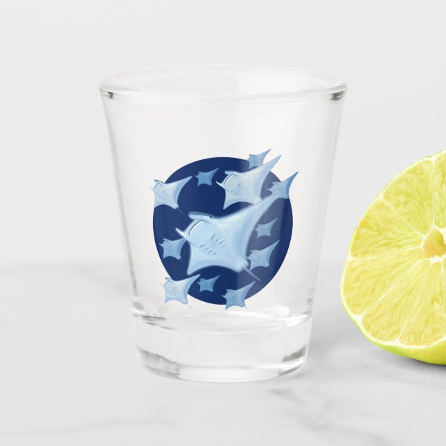 Graphic Design Manta Ray Lover Shot Glass (Front)