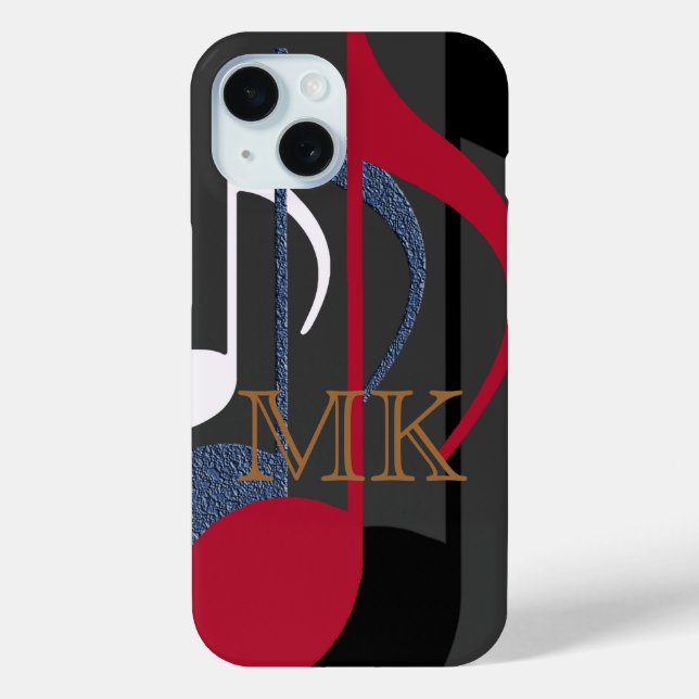 Graphic-Design of Music-Notes Personalized Case-Mate iPhone Case (Back)