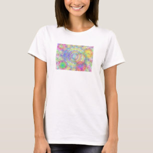 Graphic Design of Whirls in Bright Colour on a T-Shirt
