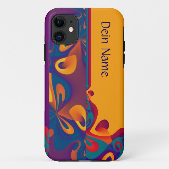 Graphic Design Pattern - violet orange + your text Case-Mate iPhone Case (Back)
