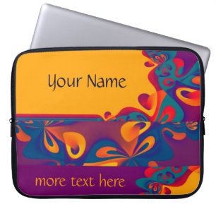 Graphic Design Pattern - violet orange + your text Laptop Sleeve