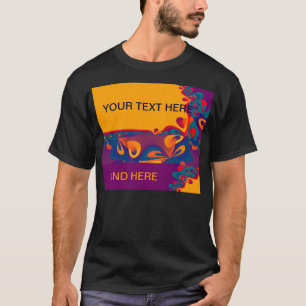 Graphic Design Pattern - violet orange + your text T-Shirt