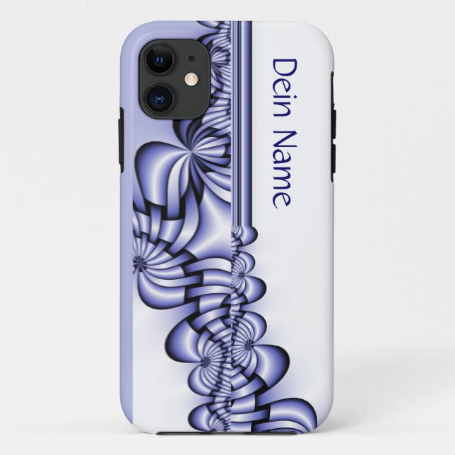 Graphic Design Pattern - white blue + your text Case-Mate iPhone Case (Back)