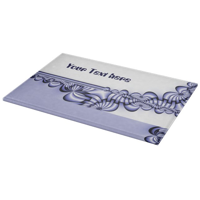 Graphic Design Pattern - white blue + your text Cutting Board (Corner)