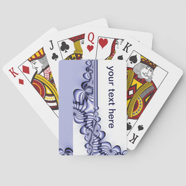 Graphic Design Pattern - white blue + your text Playing Cards (Back)