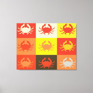 Graphic design Pop Art with Crabs 5 Canvas Print