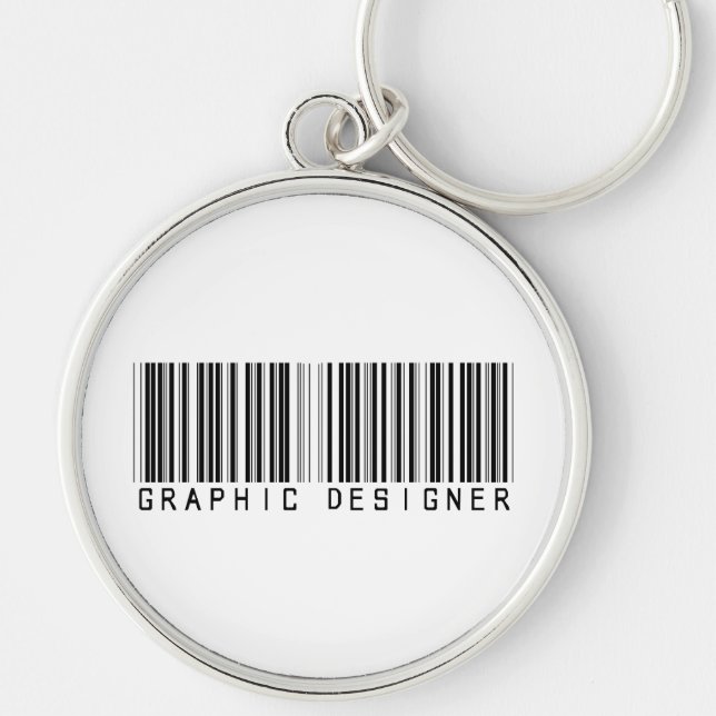 Graphic Designer Bar Code Key Ring (Front)