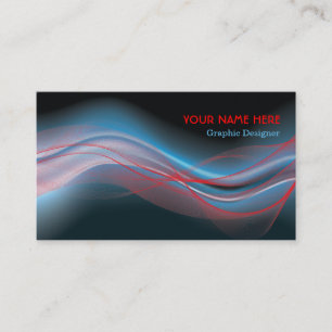 Graphic designer business card blue red wave