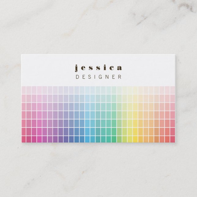 Graphic Designer Colour Palette Ombre Business Car Card (Front)