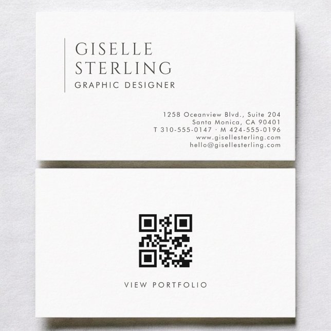 Graphic Designer Modern Professional QR Code Business Card (Creator Uploaded)