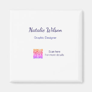 Graphic designer name scan QR code details profess Magnet