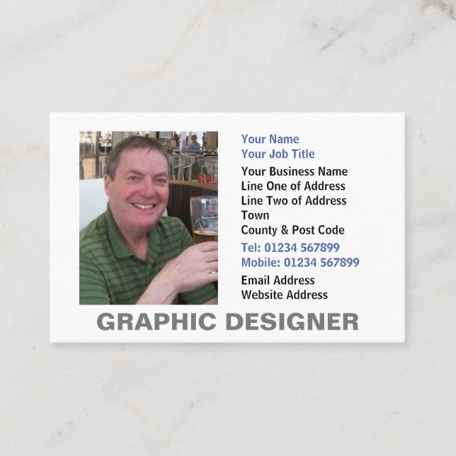 Graphic Designer Photo Business Card (Front)