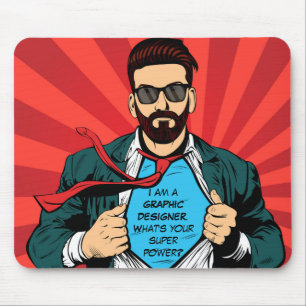 GRAPHIC DESIGNER Superpower Mouse Mat