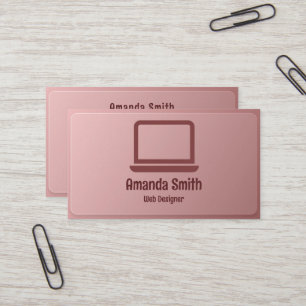 Graphic Designer   Web Designer Pink Glass Business Card
