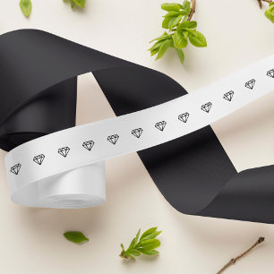 Graphic Diamond Print Satin Ribbon