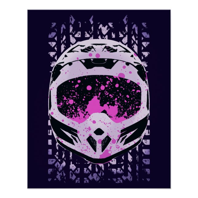 Graphic Dirt Bike Helmet Poster (Front)