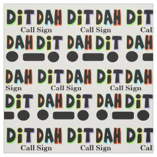 Graphic Dit and Dah Ham Radio Fabric  Customise It