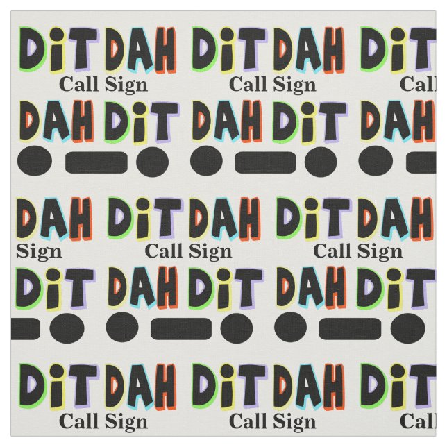 Graphic Dit and Dah Ham Radio Fabric  Customise It (Swatch)