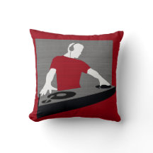 Graphic DJ Turntable Pillow