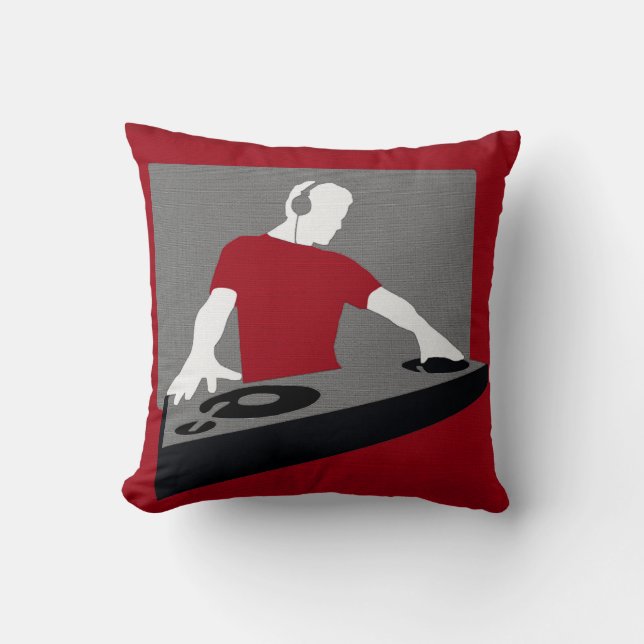 Graphic DJ Turntable Pillow (Front)