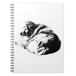 Graphic Dog Curl Fuels Calm Creative Winter Notes Notebook