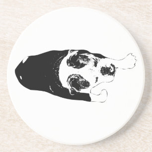 Graphic Dog Stride Brightens Table Gatherings Coaster