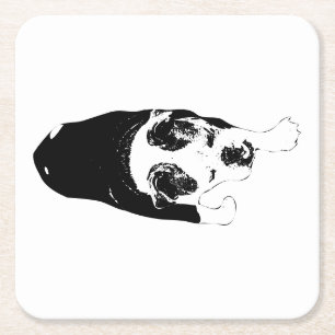 Graphic Dog Stride Brightens Table Gatherings Square Paper Coaster