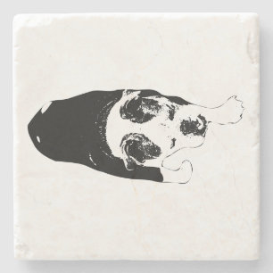 Graphic Dog Stride Brightens Table Gatherings Stone Coaster