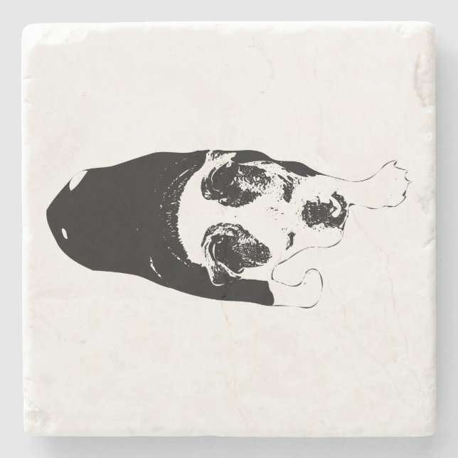 Graphic Dog Stride Brightens Table Gatherings Stone Coaster (Front)