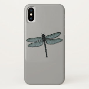 Graphic Dragonfly Grey Art iPhone X Case