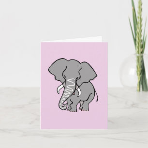 Graphic ELEPHANT -Wild animals- Nature -Pink Card