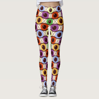Graphic eyes multicolored eye print leggings