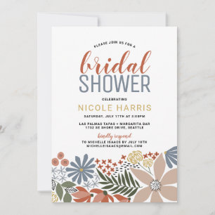 Graphic Floral Bridal Shower Invitation