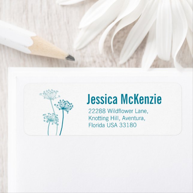 Graphic floral cows parsley slim reply labels (Insitu)