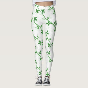 Graphic Floral Seamless Transparent Pattern Leggings