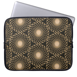 graphic floral tracery grid seamless pattern in iv laptop sleeve