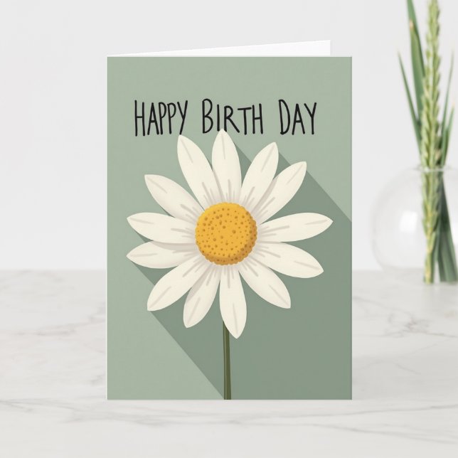 Graphic Flower Birthday Card (Front)