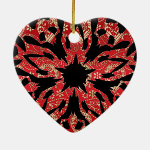 Graphic Flower Ceramic Tree Decoration