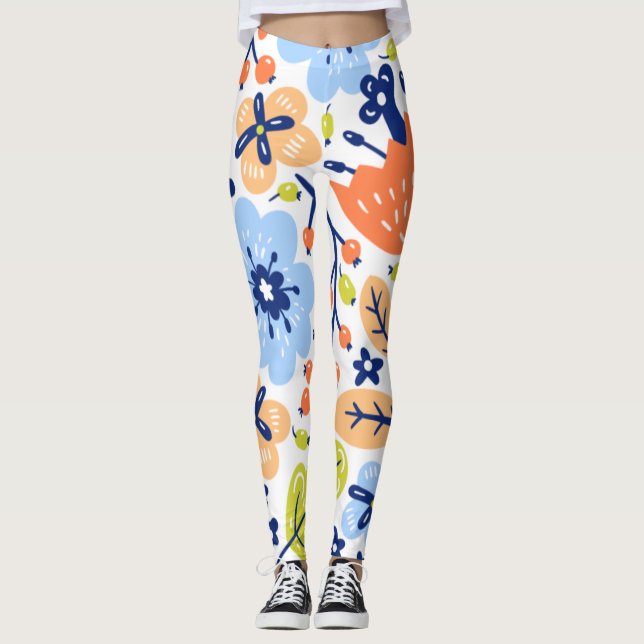 Graphic Flower Tight Leggings (Front)