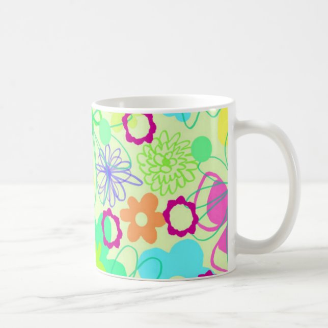 Graphic Flowers Coffee Mug (Right)