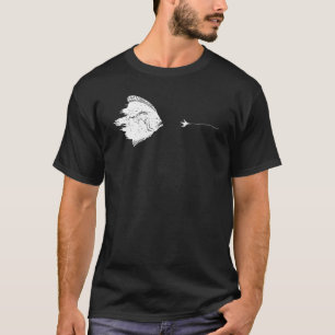 Graphic Fly Fishing Hook Line Fish Flounder T-Shirt