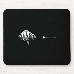 Graphic Fly Fishing Hook Line - Fish Sheepshead  Mouse Mat