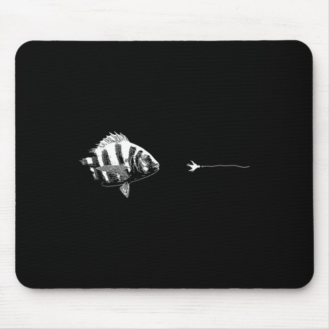Graphic Fly Fishing Hook Line - Fish Sheepshead  Mouse Mat (Front)