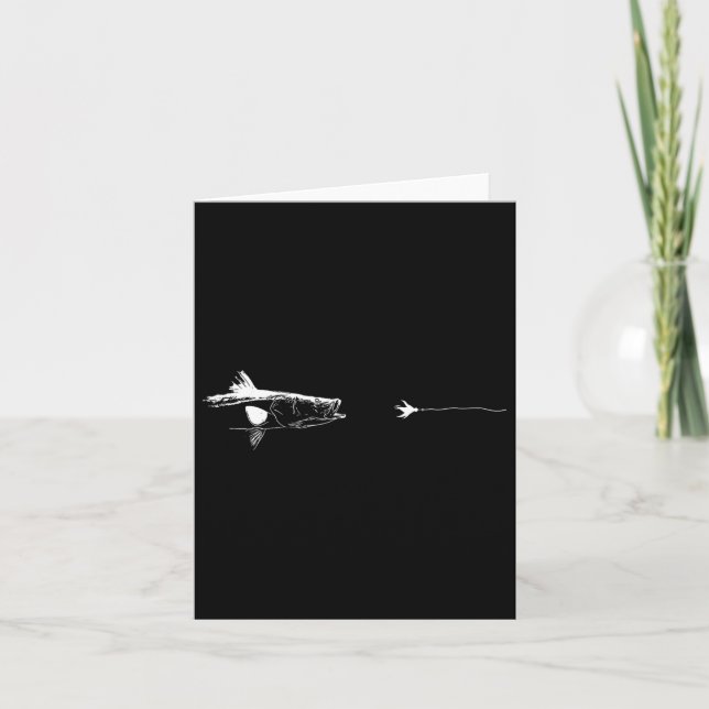 Graphic Fly Fishing Hook Line - Fish Snook  Card (Front)