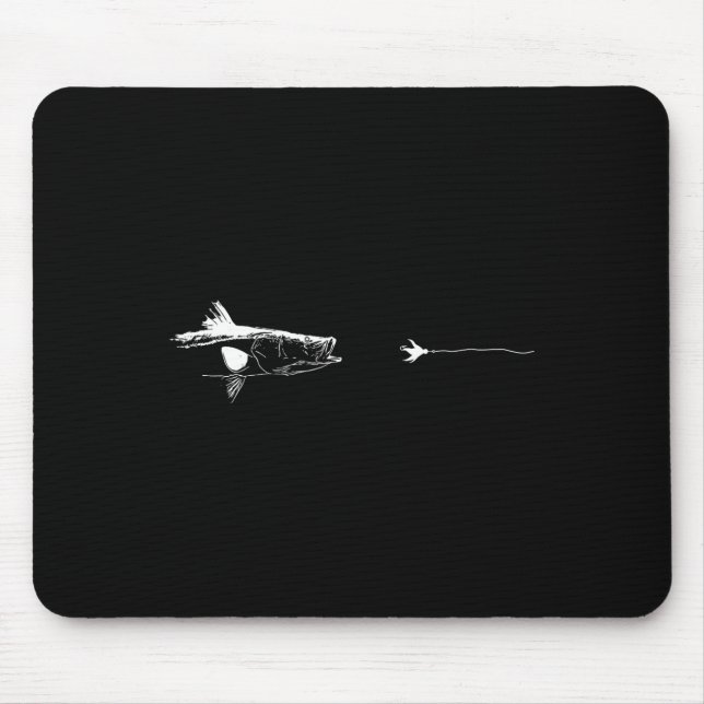 Graphic Fly Fishing Hook Line - Fish Snook  Mouse Mat (Front)