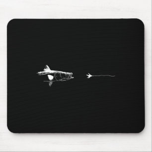 Graphic Fly Fishing Hook Line - Fish Snook  Mouse Mat