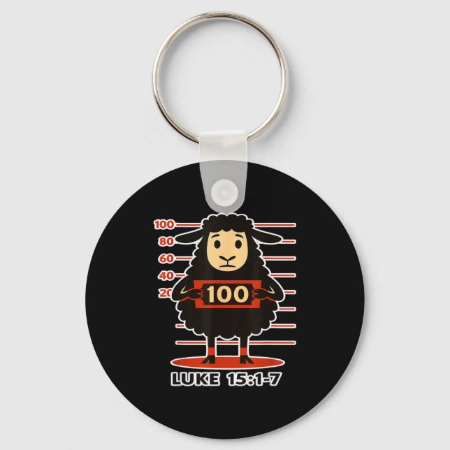 Graphic Funny Lost Sheep Luke 15 1 Key Ring (Front)