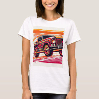 Graphic futuristic flying Car T-Shirt