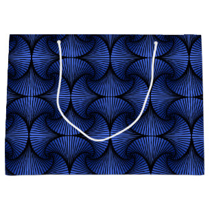 Graphic Geometric 3D Scallop Fan Blue Large Gift Bag